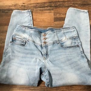 Petite size 15 jeans blue and color has been worn